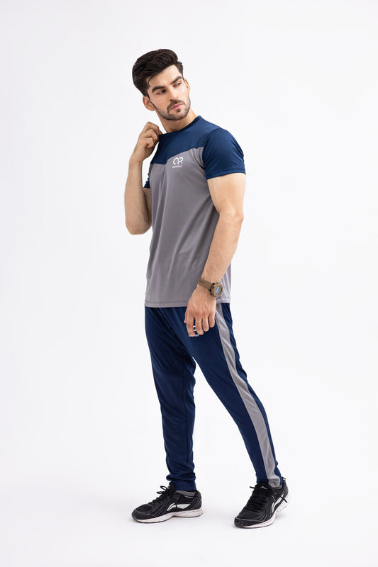 Men's Dual-Tone Activewear Set – Navy & Grey | OUTPOLE