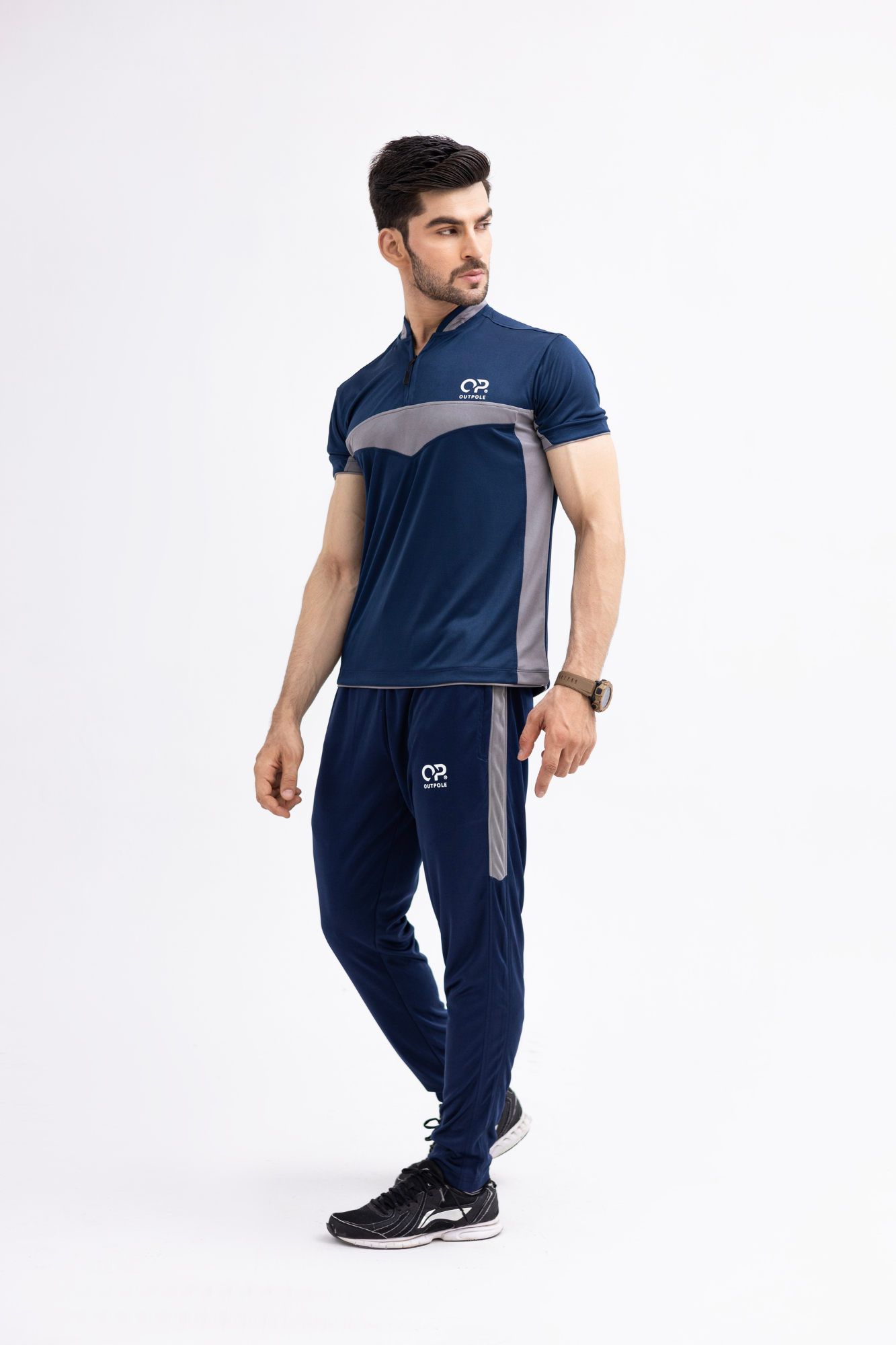 Men's Navy Dri-Fit Zipper Tracksuit – OUTPOLE Performance Series