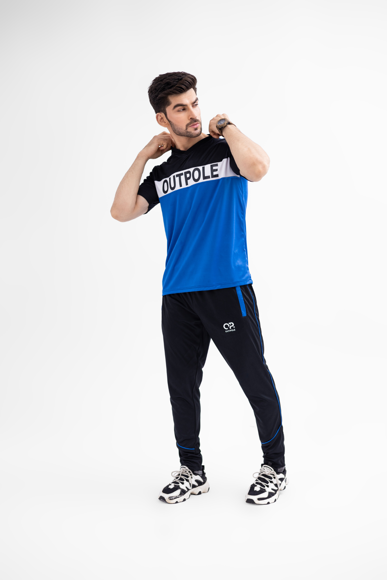 Men's Dri-Fit Sportswear Set – Black & Blue | OUTPOLE