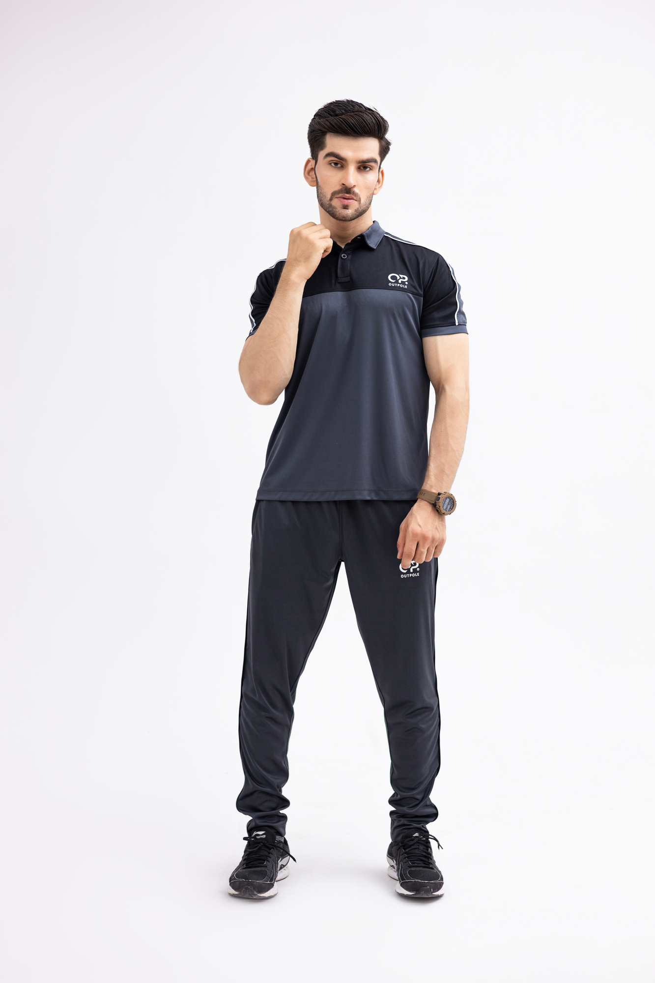 Men's Black & Grey Tracksuit – OUTPOLE Edition