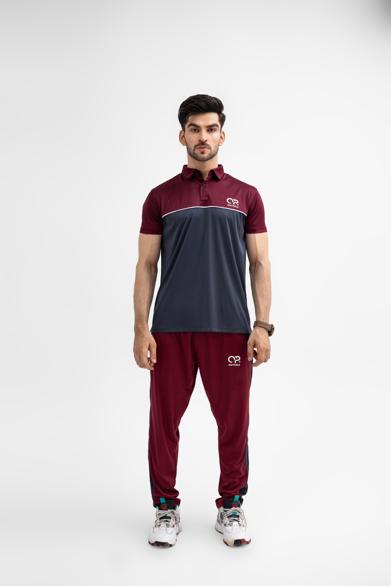 Men's Maroon & Navy Dri-Fit Activewear Set – OUTPOLE Premium Collection