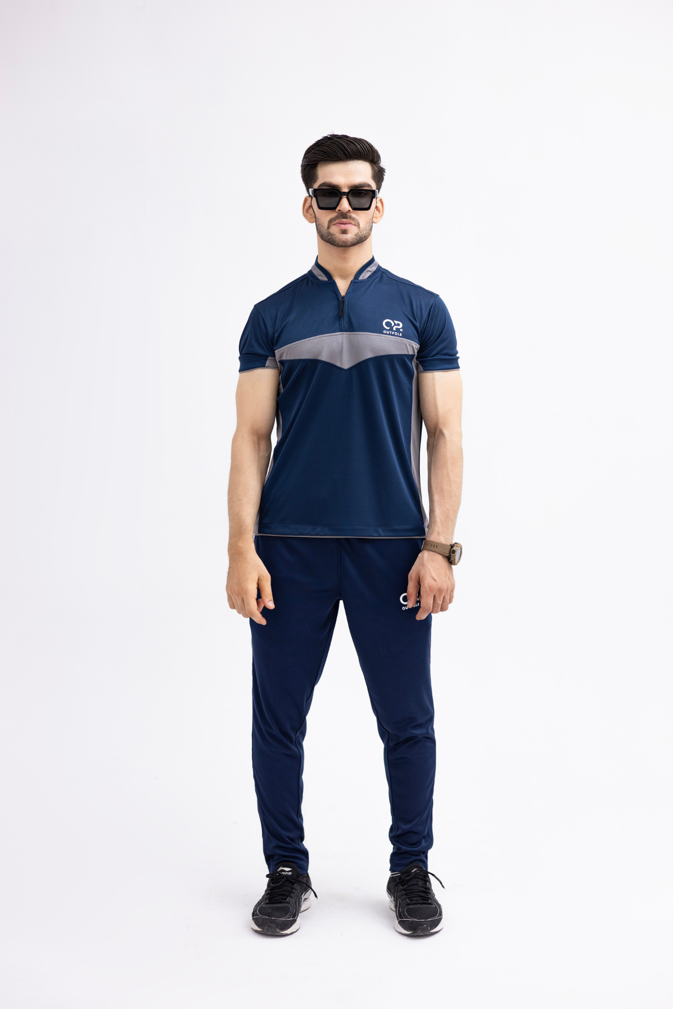 Men's Navy Dri-Fit Zipper Tracksuit – OUTPOLE Performance Series