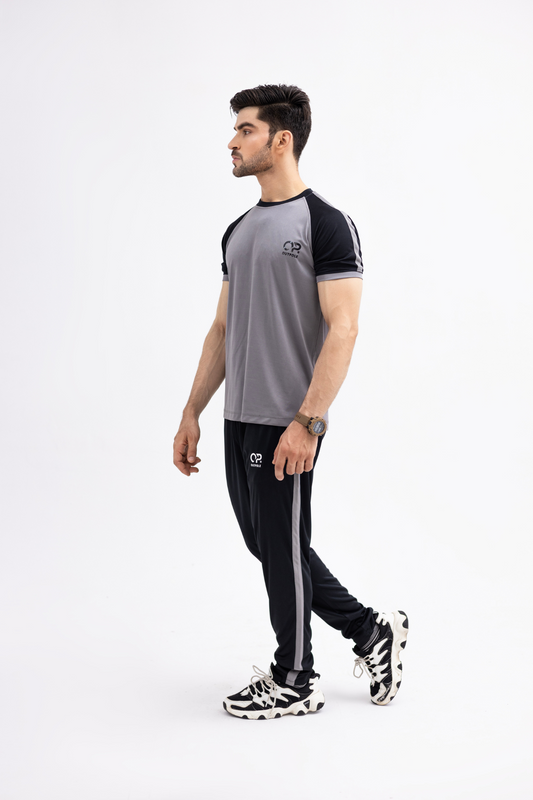 OUTPOLE Men's Premium Dri-Fit Activewear – Grey & Black