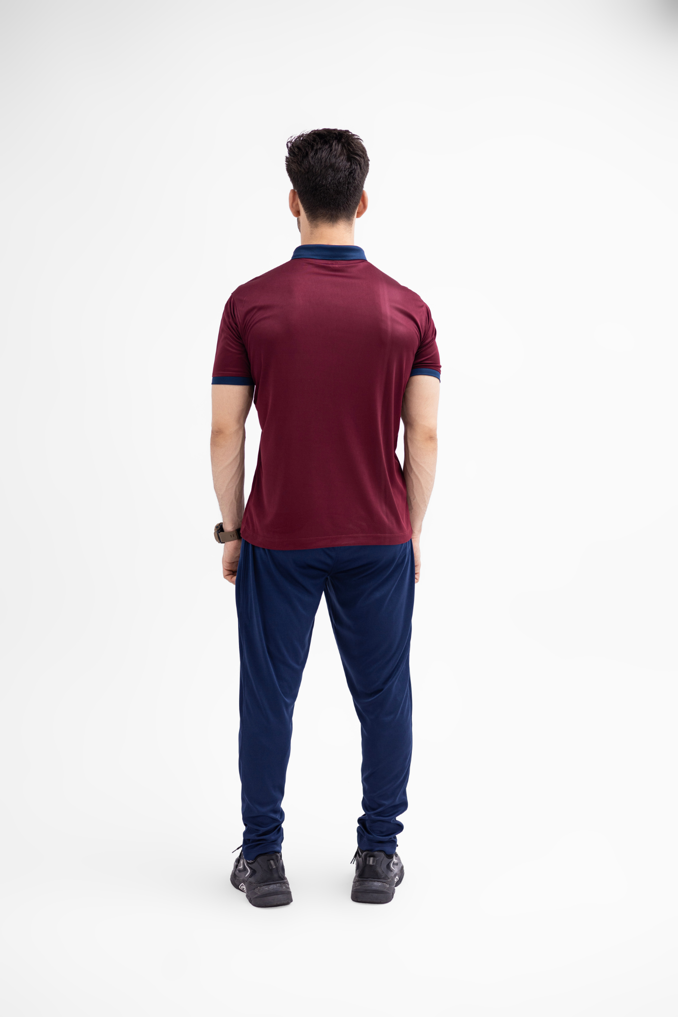 Men's Polo Tracksuit – Maroon & Navy | OUTPOLE Dri-Fit Activewear Set