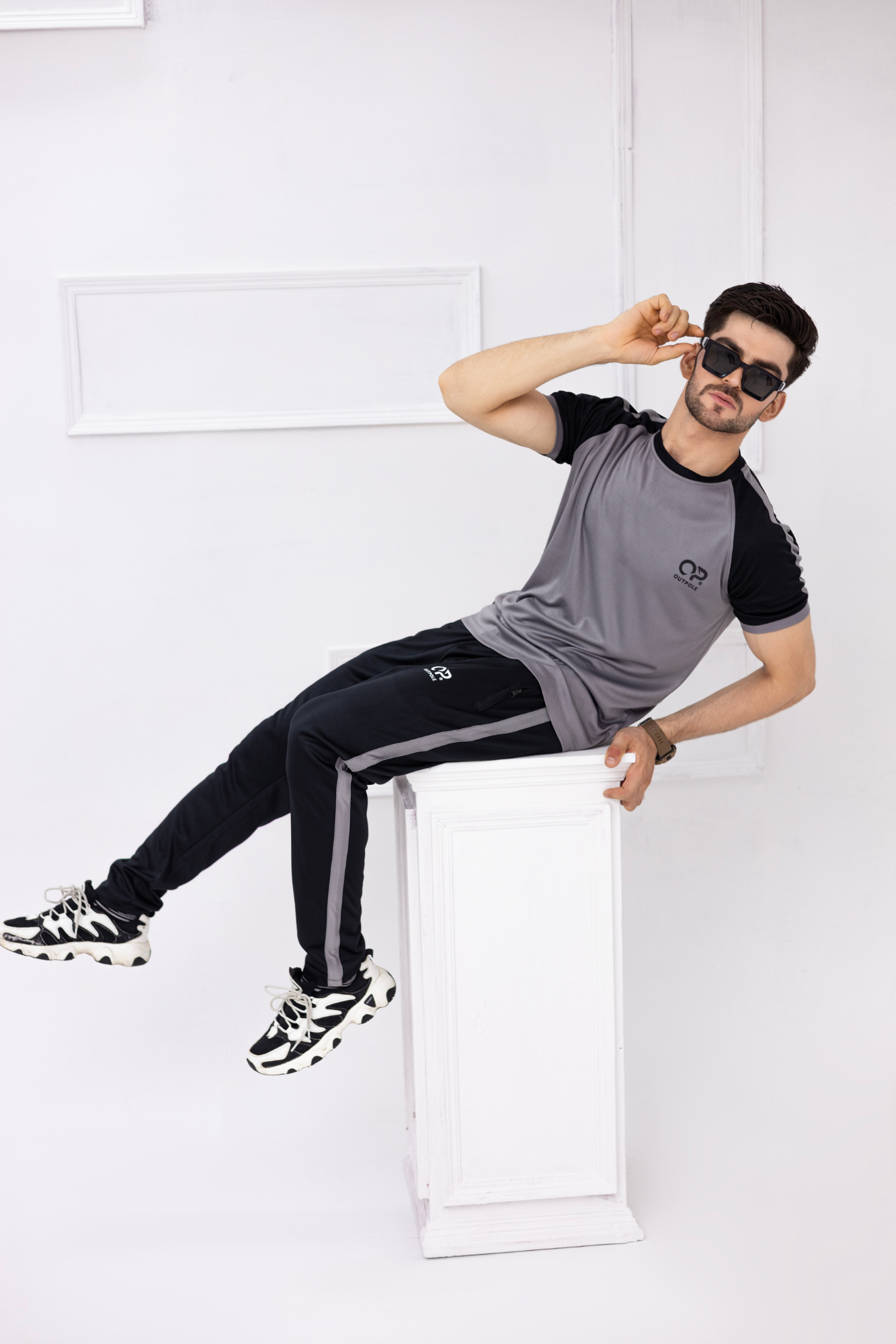 OUTPOLE Men's Premium Dri-Fit Activewear – Grey & Black