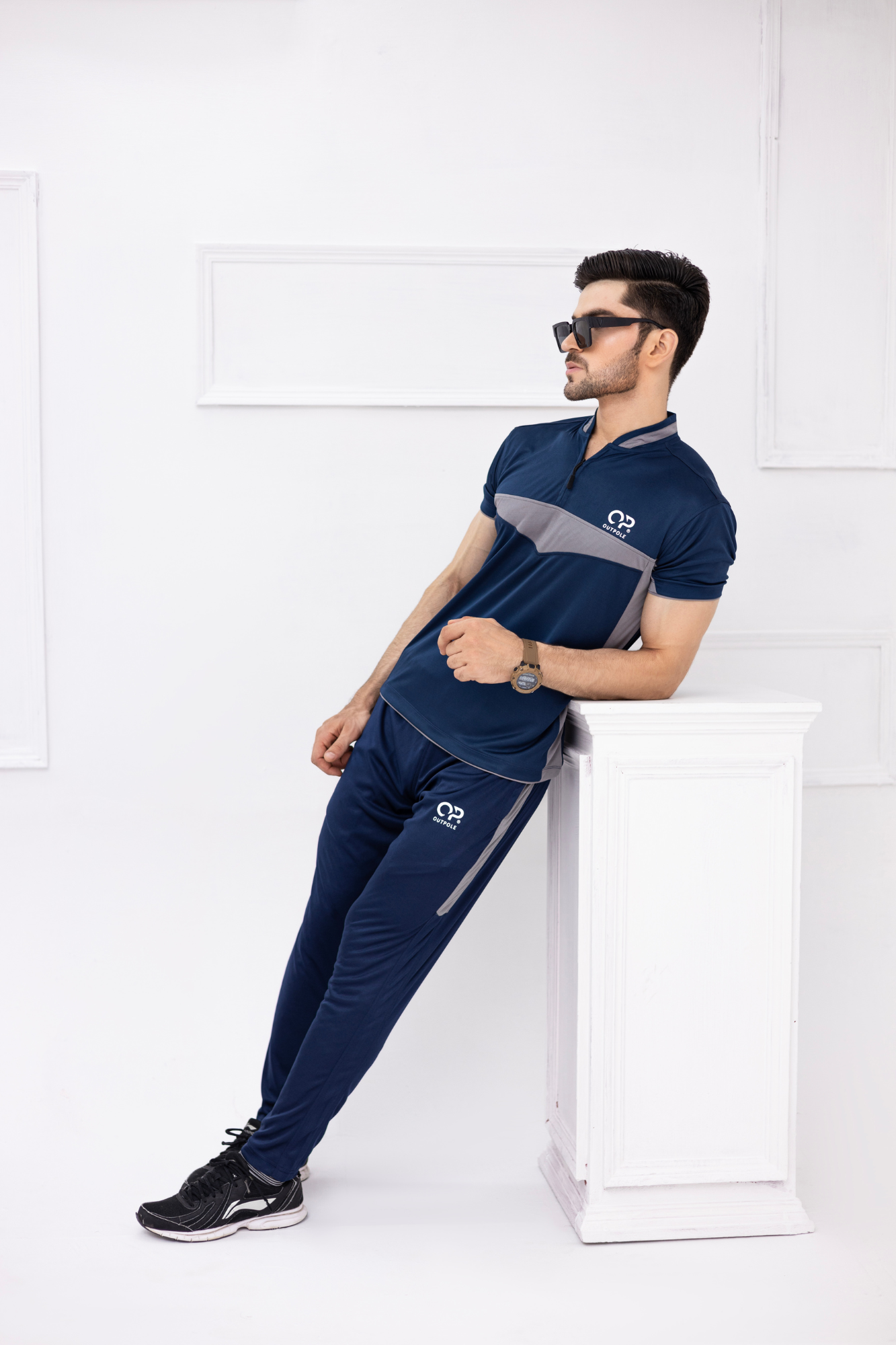 Men's Navy Dri-Fit Zipper Tracksuit – OUTPOLE Performance Series