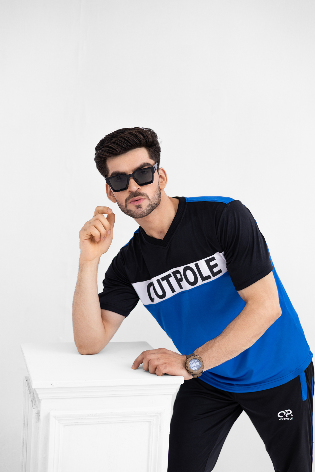 Men's Dri-Fit Sportswear Set – Black & Blue | OUTPOLE