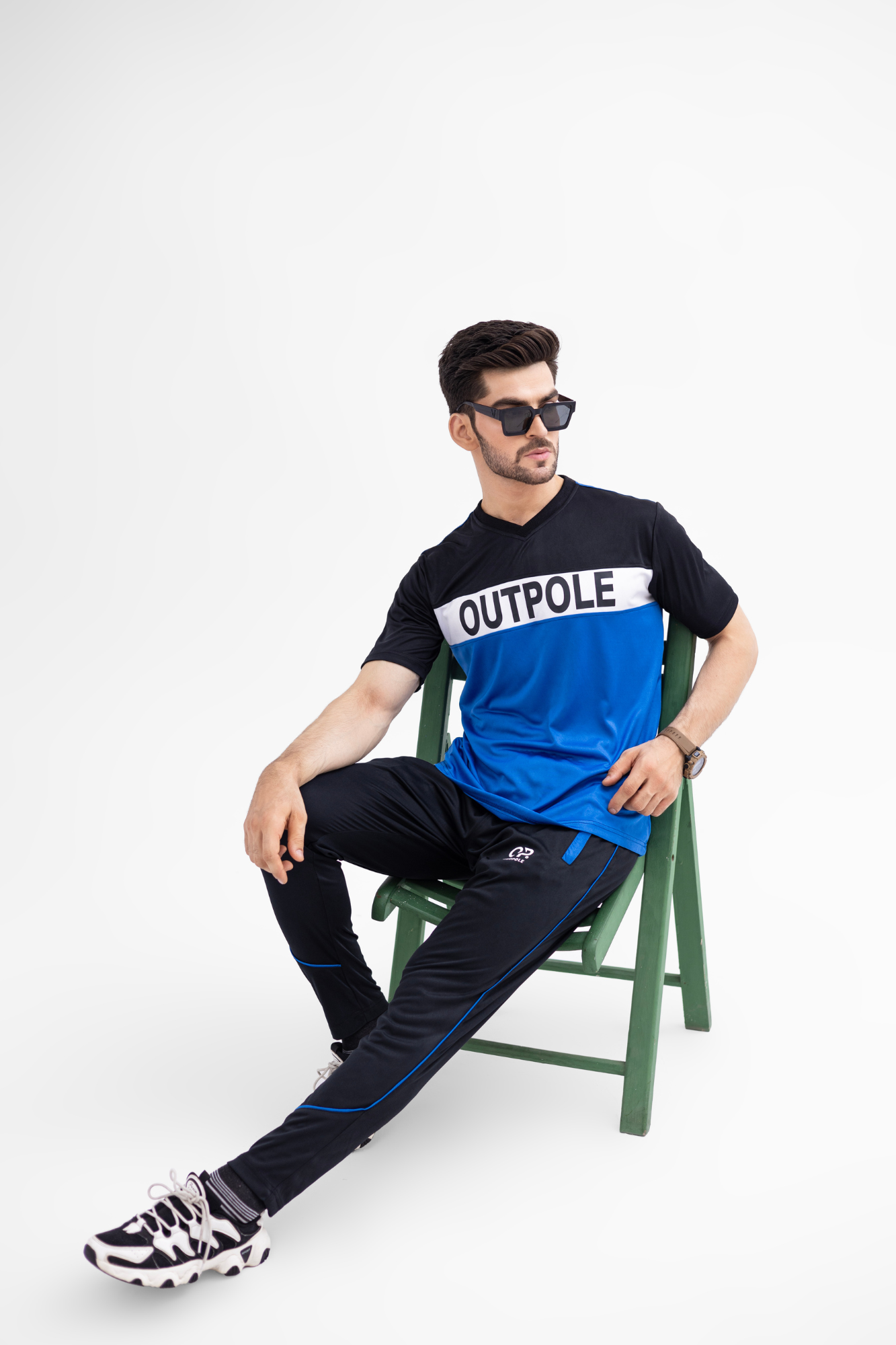 Men's Dri-Fit Sportswear Set – Black & Blue | OUTPOLE