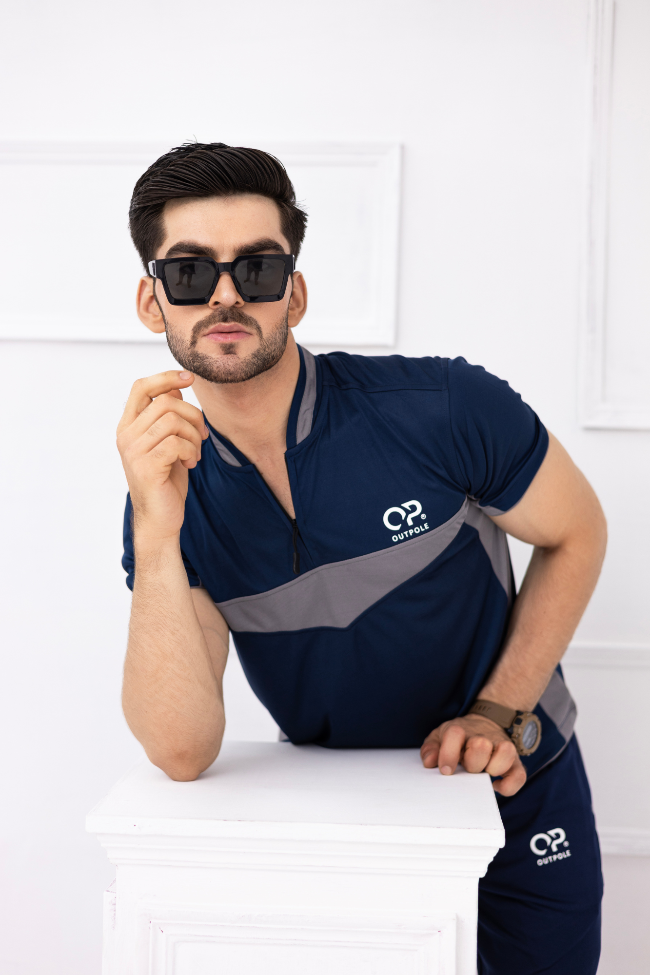 Men's Navy Dri-Fit Zipper Tracksuit – OUTPOLE Performance Series