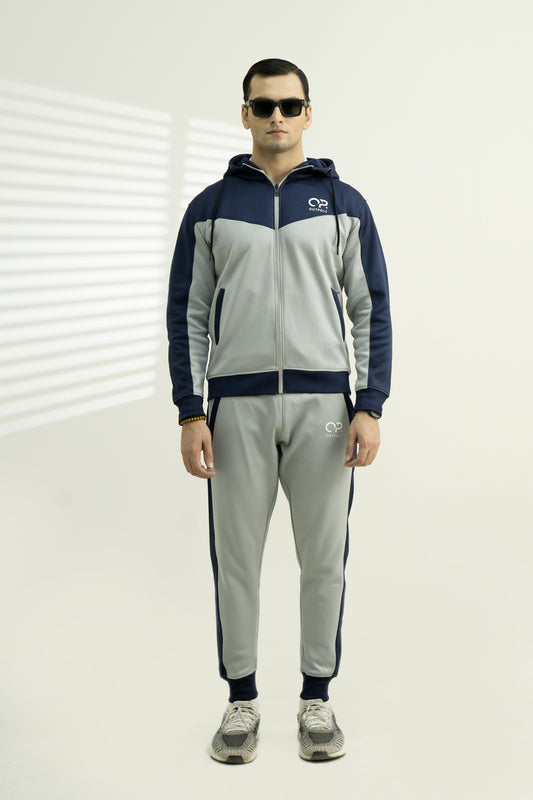 Outpole Grey & Navy Blue Track Suit – Elevate Your Winter Style