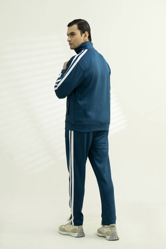 Outpole Zinc & White Stripe Track Suit – Sleek & Sporty