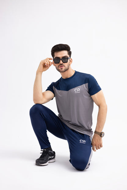 Men's Dual-Tone Activewear Set – Navy & Grey | OUTPOLE