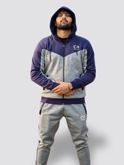Outpole Navy Blue & Grey Track Suit – Elevate Your Winter Style