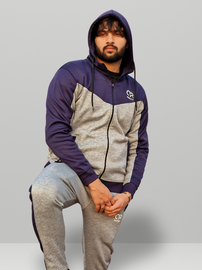 Outpole Navy Blue & Grey Track Suit – Elevate Your Winter Style