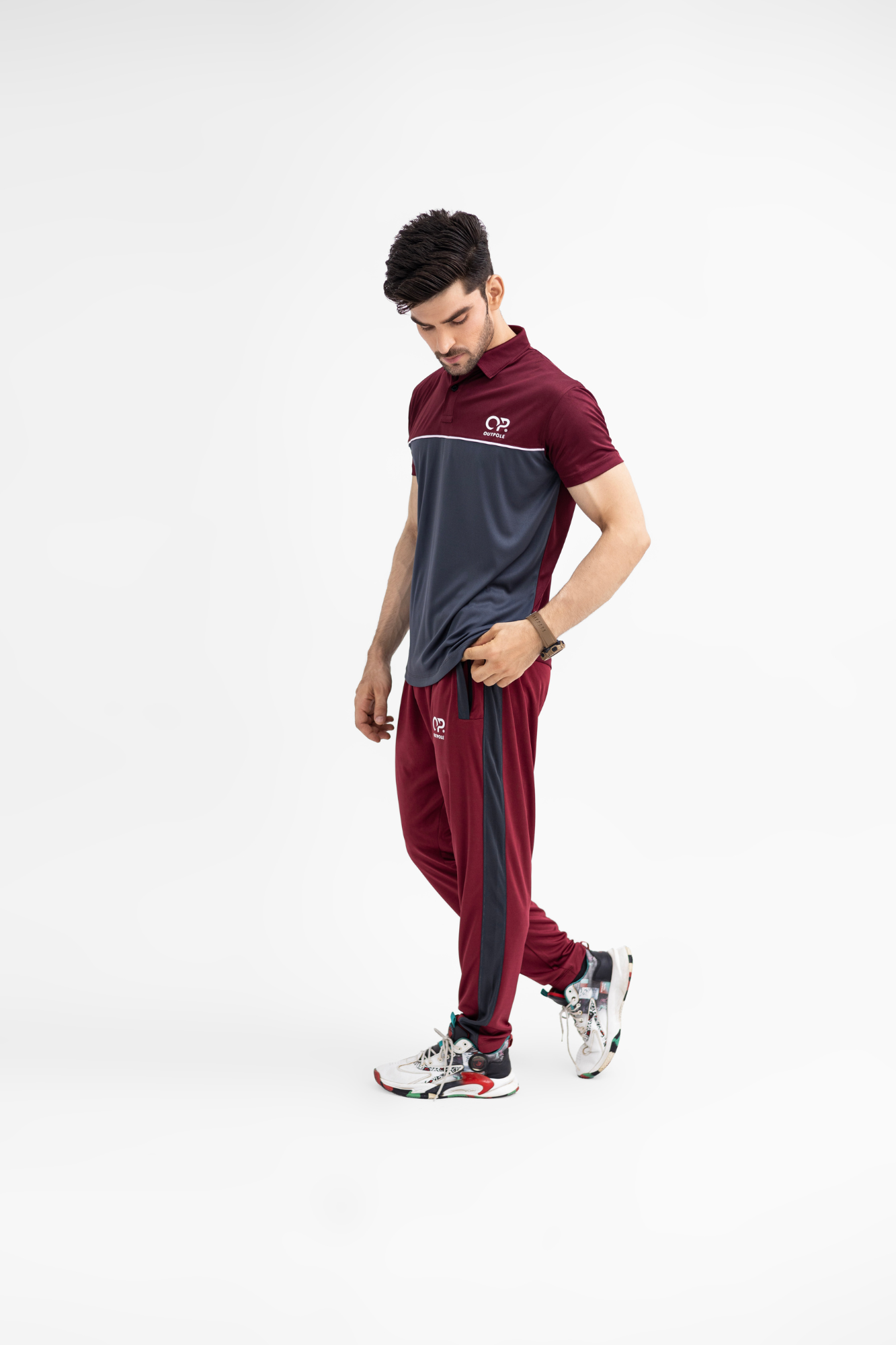 Men's Maroon & Navy Dri-Fit Activewear Set – OUTPOLE Premium Collection