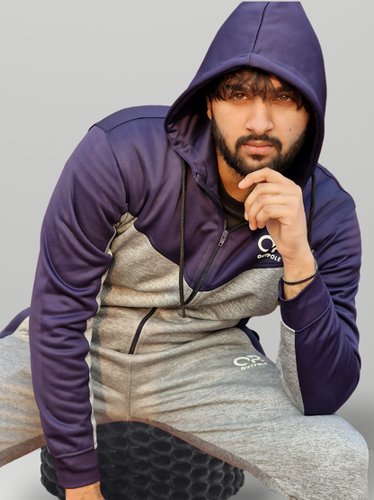 Outpole Navy Blue & Grey Track Suit – Elevate Your Winter Style