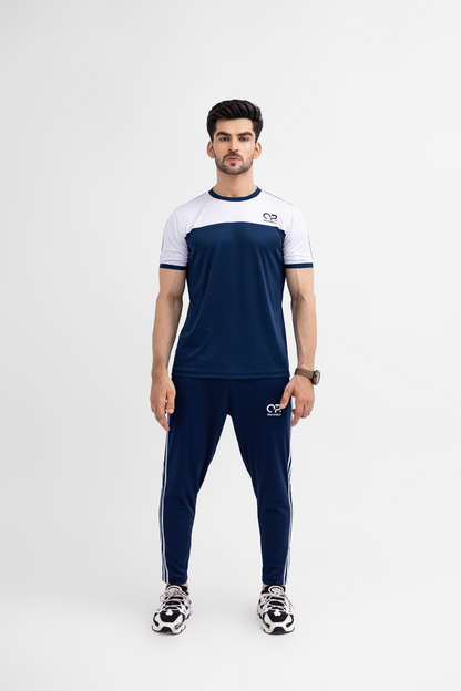 Men’s Dri-Fit Sportswear Set – Navy Blue & White Performance Combo