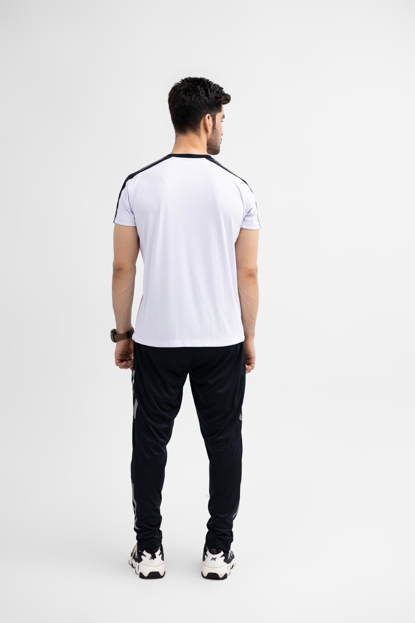 OUTPOLE Classic White & Black Tracksuit – Men's Dri-Fit Activewear Set