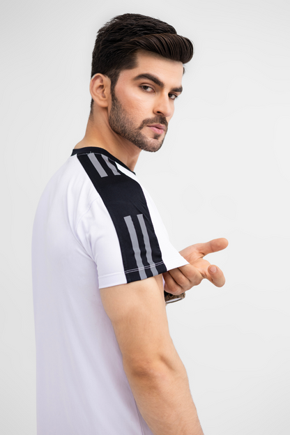 OUTPOLE Classic White & Black Tracksuit – Men's Dri-Fit Activewear Set