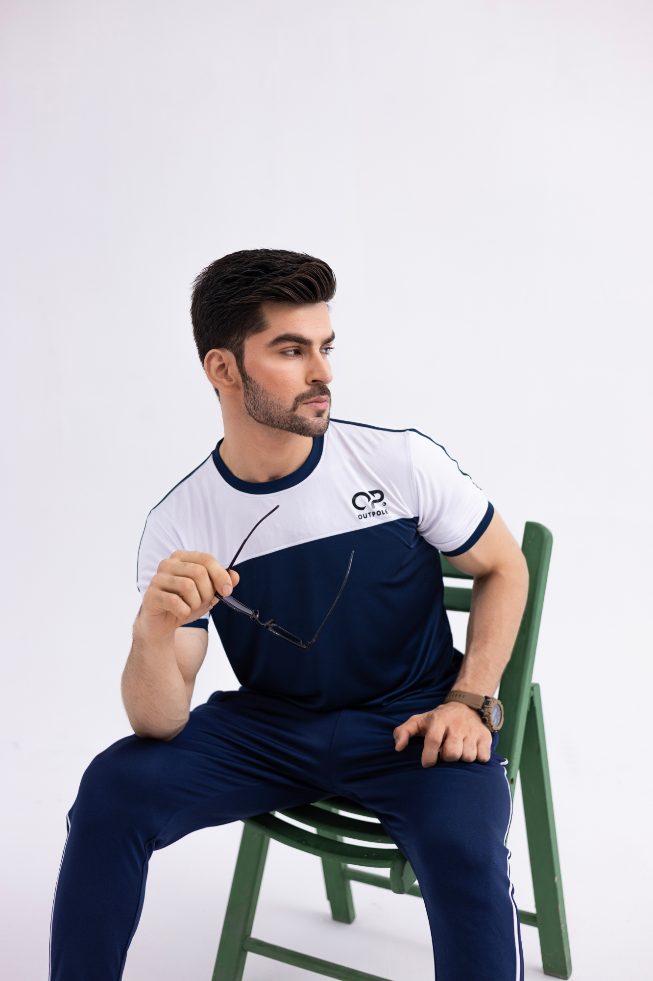 Men’s Dri-Fit Sportswear Set – Navy Blue & White Performance Combo