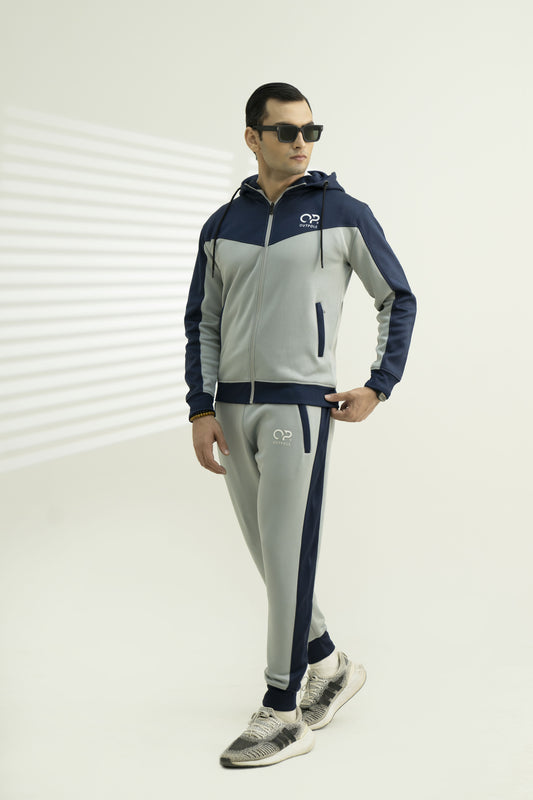 Outpole Grey & Navy Blue Track Suit – Elevate Your Winter Style