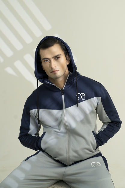 Outpole Grey & Navy Blue Track Suit – Elevate Your Winter Style