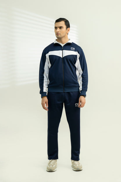 Outpole Blue with White Stripes Track Suit – Premium Winter Activewear
