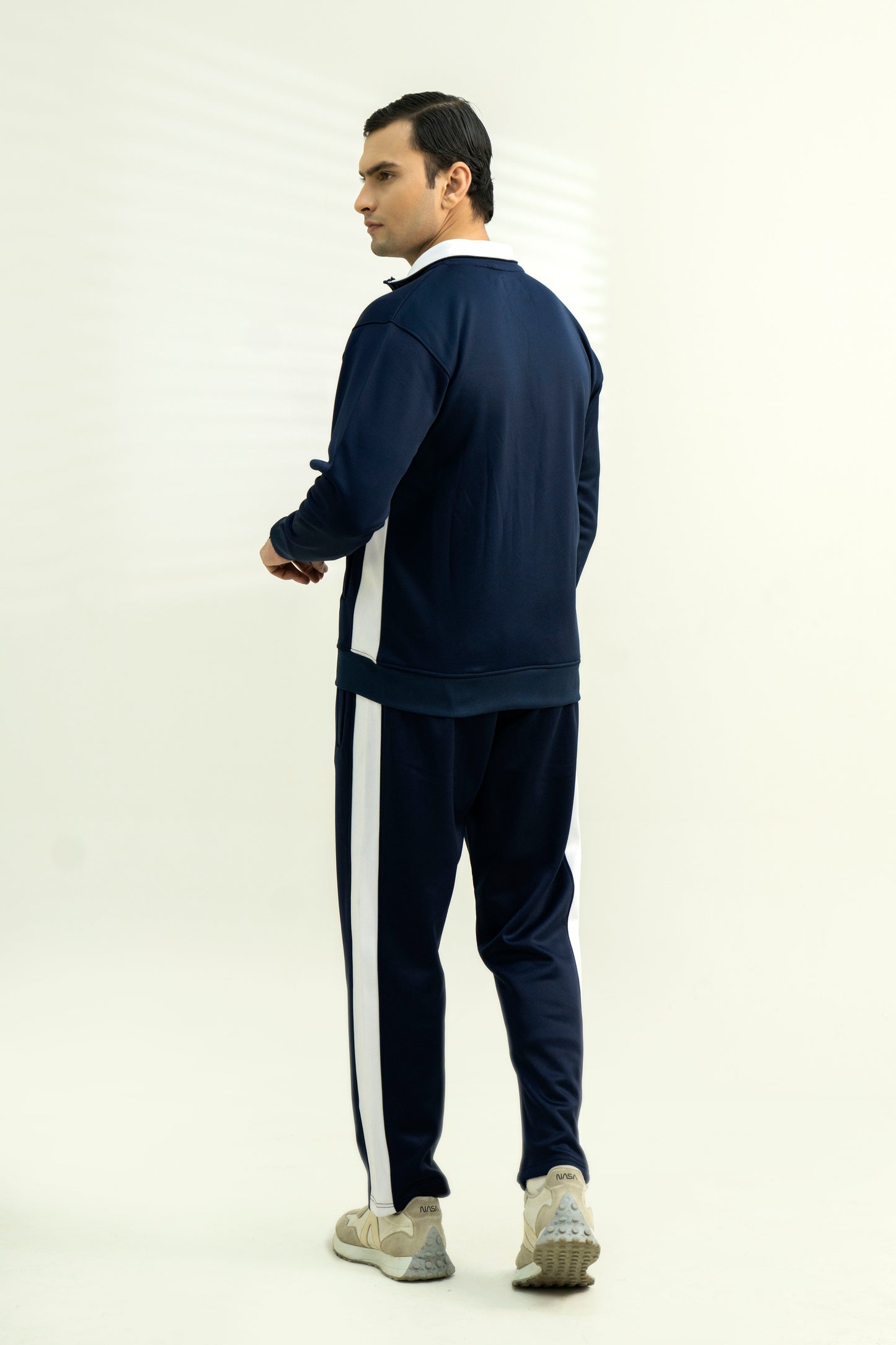 Outpole Blue with White Stripes Track Suit – Premium Winter Activewear