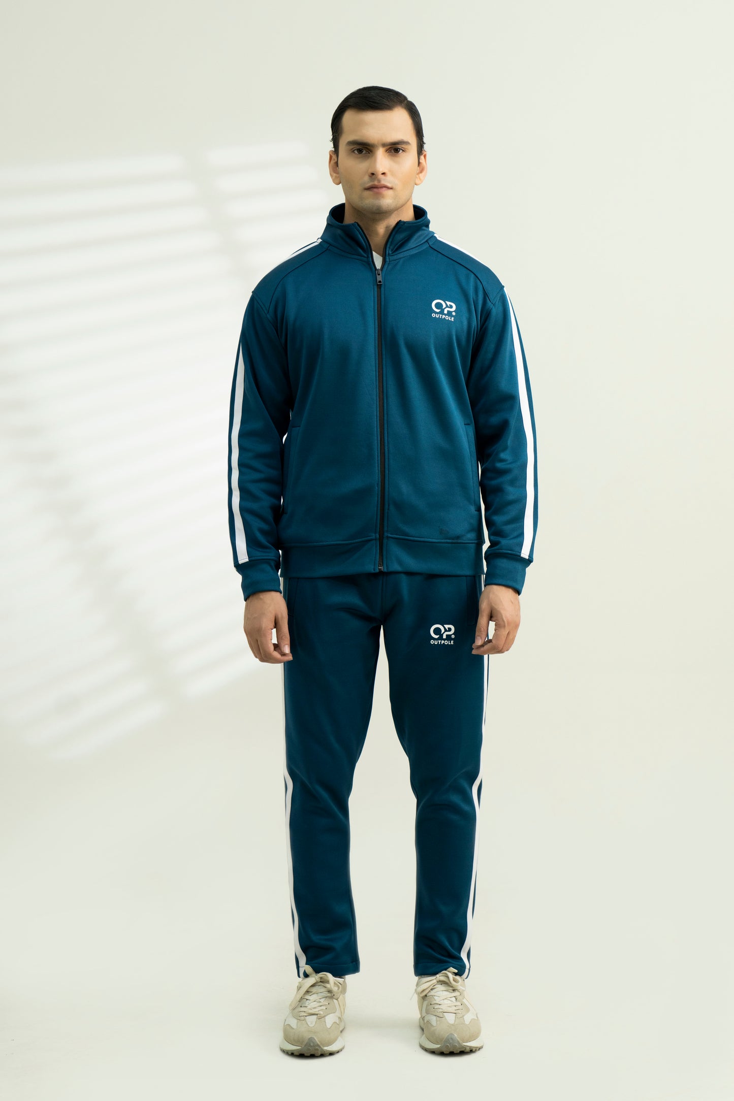 Outpole Zinc & White Stripe Track Suit – Sleek & Sporty