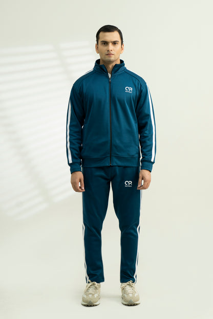 Outpole Zinc & White Stripe Track Suit – Sleek & Sporty