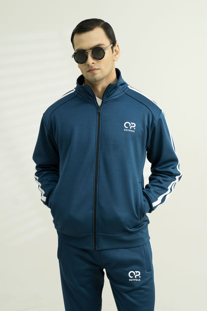 Outpole Zinc & White Stripe Track Suit – Sleek & Sporty
