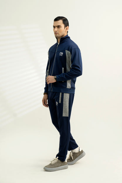 Blue with Grey Stripes Track Suit – Cozy Athletic Wear