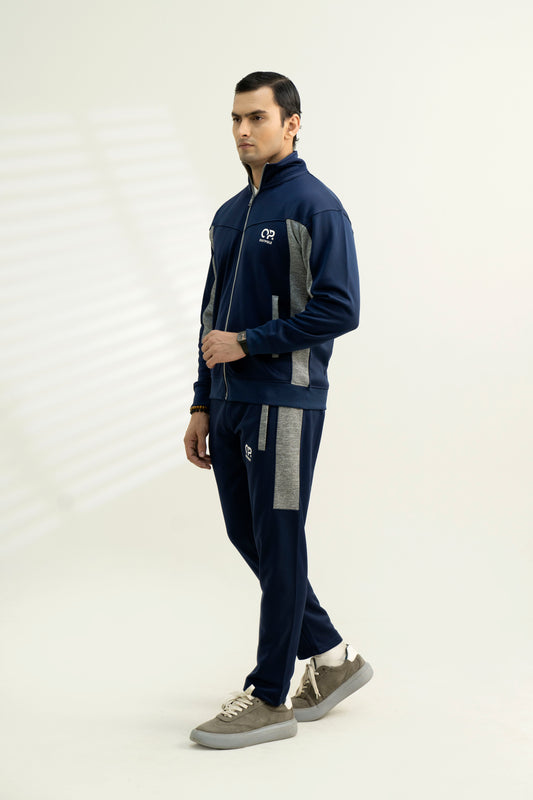 Blue with Grey Stripes Track Suit – Premium Winter Sportswear